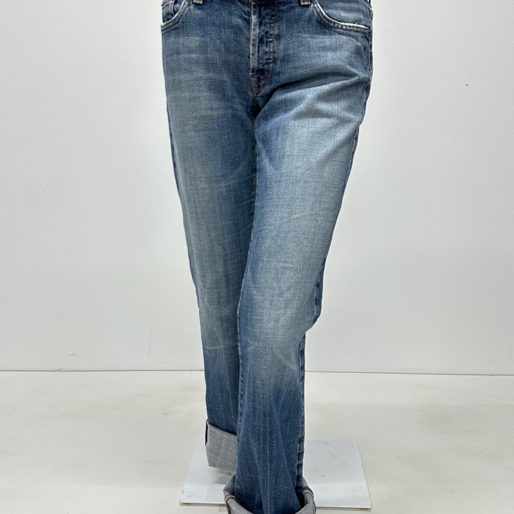 7 For All Mankind Blue Boot Cut Jeans